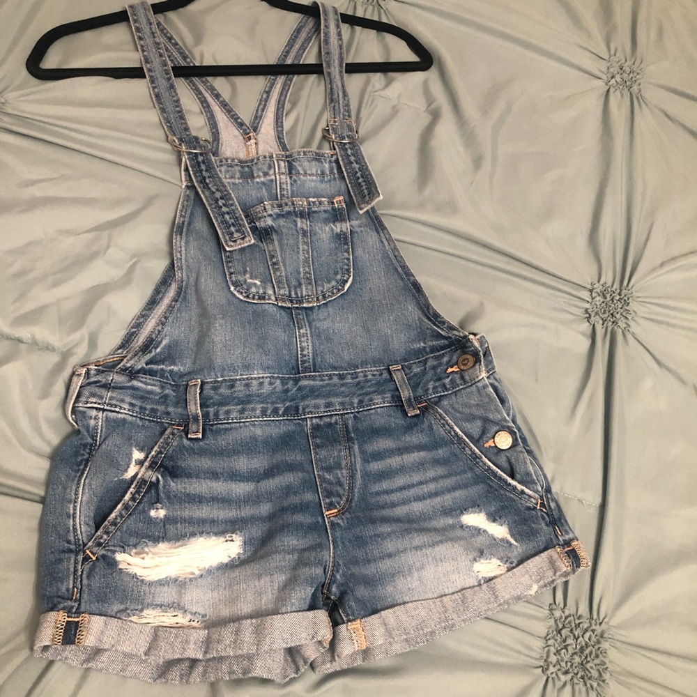 Hollister denim overalls XS
